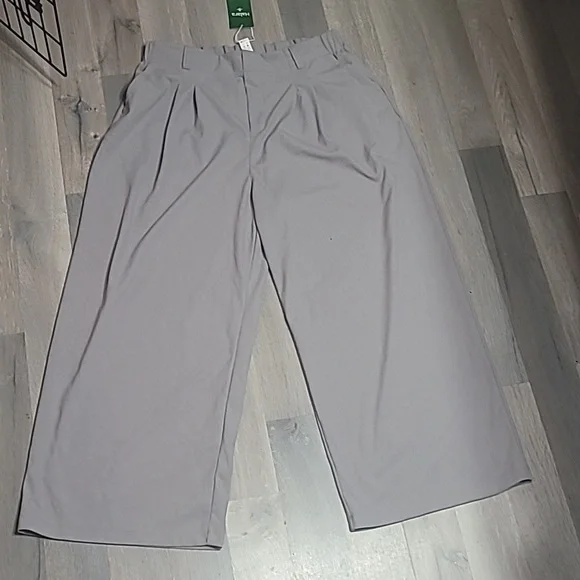 NWT Halara Flex Elegant Gray Wide-Leg Women's Pants Size XL Petite Firm - Picture 3 of 7